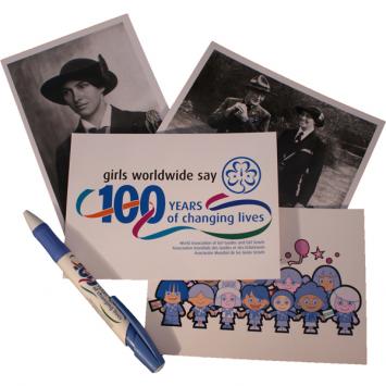 WAGGGS Postcard and pen pack